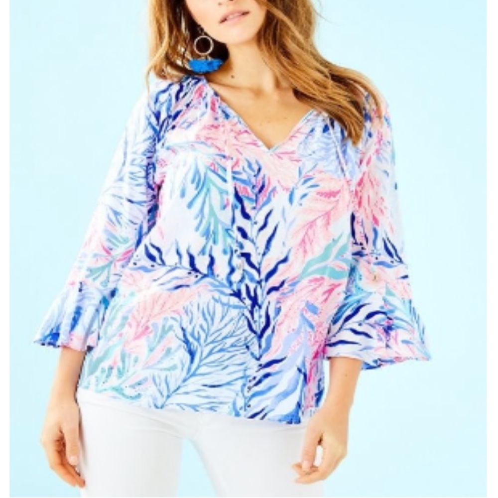 Lilly Pulitzer Willa Flounce Sleeve Top